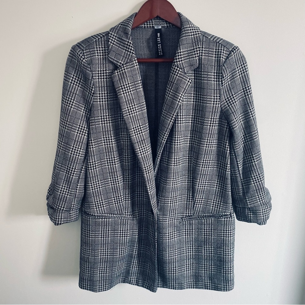 Grey plaid blazer size small